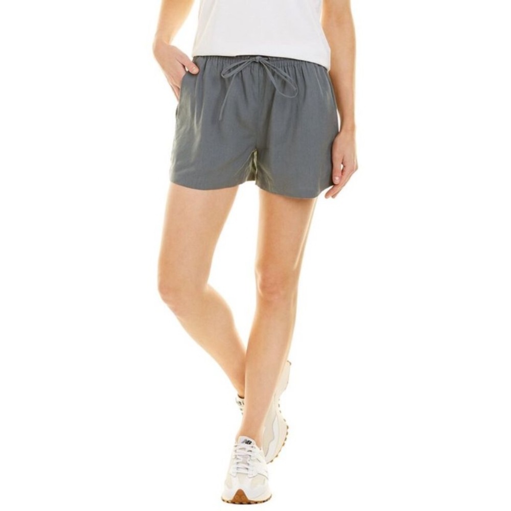 NWT Theory Simple Short Drawstring in Steel Crunch Gray